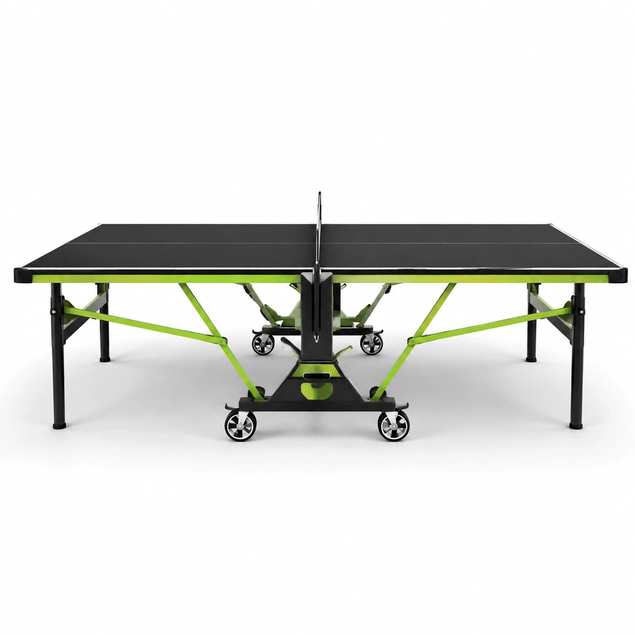 Tavolo da Ping Pong Pieghevole con Superficie in MDF e Ruote, Nero/Verde