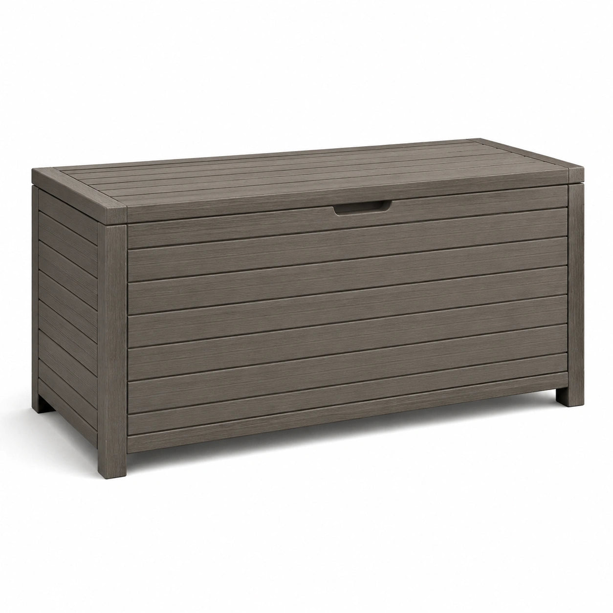 Baule da giardino in plastica 120x45x60 cm grigio