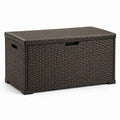 Baule da Giardino in Polyrattan Antracite 118x50x60 cm