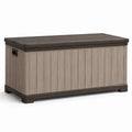 Baule da giardino in plastica effetto legno 120x45x57 cm